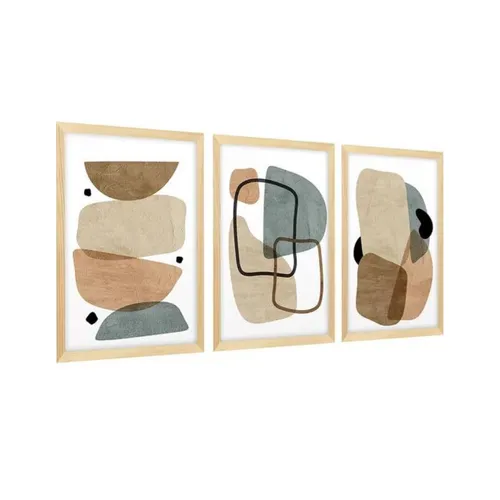 Kit 3 Cuadros – Abstracto Celeste – 30 X 40 - Decoración de pared, Uruguay | Berna home