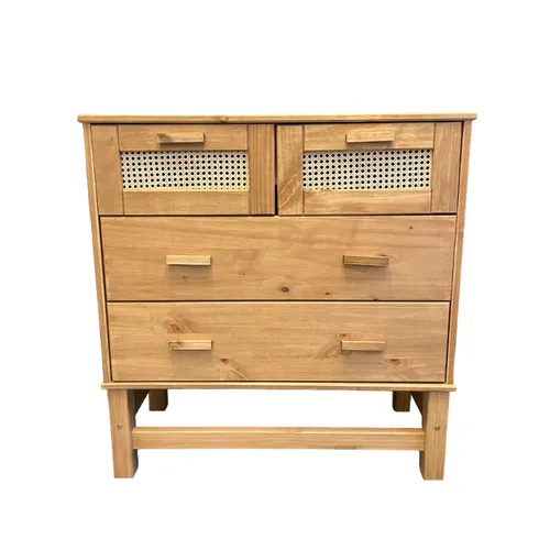 Cómoda Madera de Pino y Rattán Natural - Linea Yakarta - Cómodas, Uruguay | Berna home