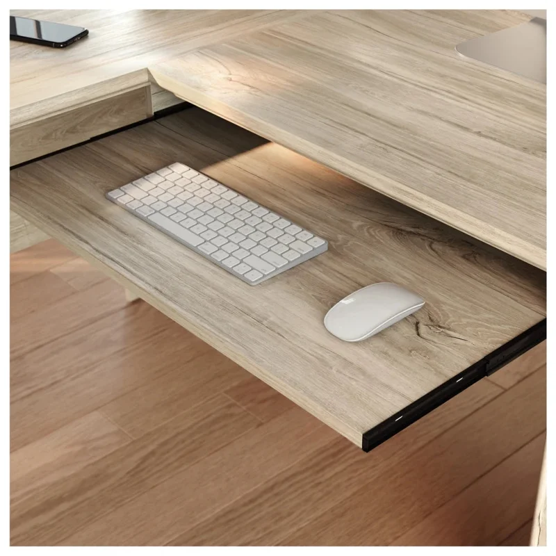 Escritorio Esquinero en L de Oficina con Cajones - Sauder - Linea Hammond en Madera natural - Escritorios, Uruguay | Ecowood, vista 4