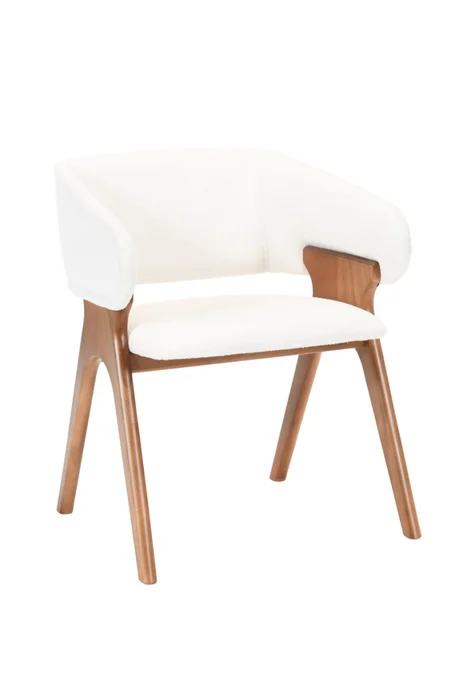 POLTRONA JUBA MADERA TELA 3016 63X58X75H en Blanco - Sillas, Uruguay | Vinibel