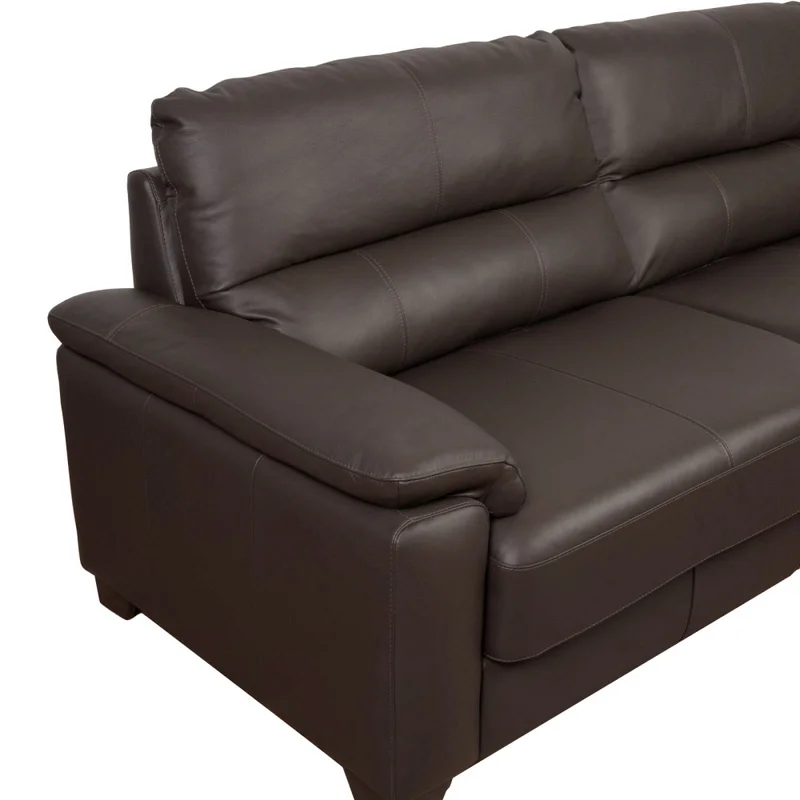 Sofa 2 Cuerpos Cuero-100-natural Marron Venecia Choc. en Marrón - Sillones y sofás, Uruguay | Divino, vista 4