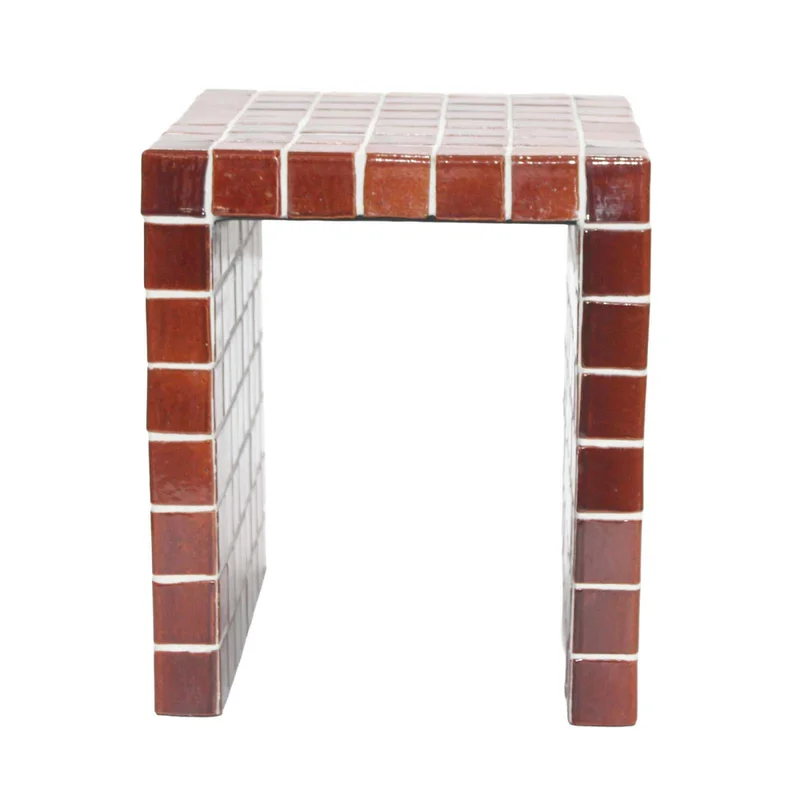 Mesa Lateral Ceramica Rojo Ilios Bordeaux en Rojo - Mesas de living, Uruguay | Divino, vista 3