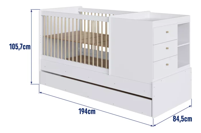 Cuna Sofia – Transformable en Blanco - Dormitorio, Uruguay | RM Muebles y Deco, vista 5