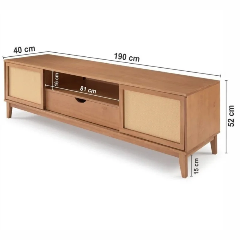 Rack Tv 2 Puertas 1 Cajon Urban Oak-miel 1.90 en Madera natural - Muebles para TV, Uruguay | Albanés, vista 3