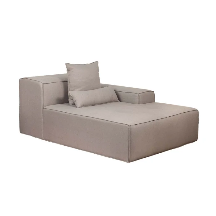 Sofá Kai 1 Cuerpo Tela Gris Modular Chaise Con Brazo Derecho en Gris - Sillones y sofás, Uruguay | Divino, vista 3