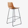 Taburete Zahara piel sintética - marrón y acero con acabado negro altura 65 cm en Marrón - Butacas, banquetas y puffs, Uruguay | Kavehome, vista 6 de 7