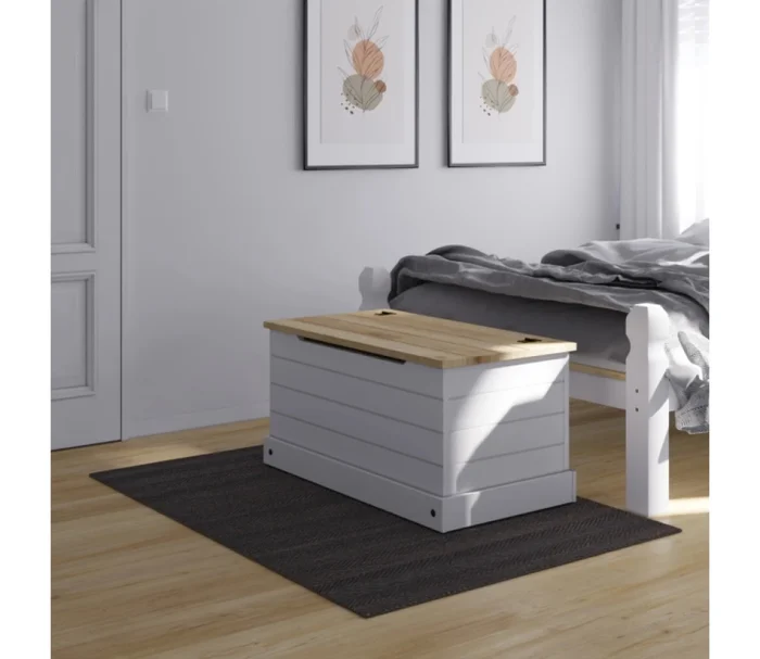Baul Linea Rustica Blanco en Blanco - Muebles para TV, Uruguay | Albanés, vista 3