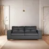 SOFA 100% CUERO - 3 CUERPOS - MODELO DOMINI - NEGRO en Negro - Sillones y sofás, Uruguay | Champagne Home, vista 3 de 5