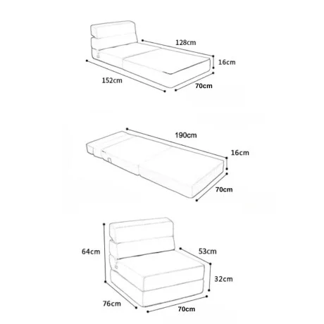 Sofa cama Foldie 1 cuerpo - Azul en Azul - Sillones y sofás, Uruguay | La Cueva Muebles, vista 7