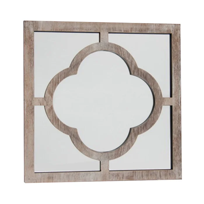 ESPEJO DISEÑO FLOR 40X40CM PATINA BLANCO MADERA en Blanco - Espejos, Uruguay | Decohogar, vista 2
