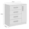 Comoda Cajonera Petit para Dormitorio de 4 Cajones 1 Puerta - FE - Blanco en Blanco - Cómodas, Uruguay | Mulata, vista 3 de 5
