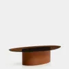 Mesa de centro Olir de vidrio templado y acero marrón 140 x 80 cm en Marrón - Mesas de living, Uruguay | Kavehome, vista 1 de 7