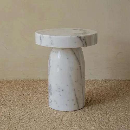 Mesa lateral White Marble G en Blanco - Mesas de arrimo, Uruguay | De Arcos