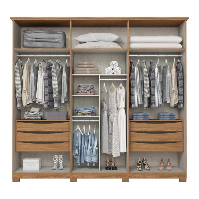 Placard 6 Puertas Mdp Natural-beige Leblon en Madera natural - Roperos y placares, Uruguay | Divino, vista 3