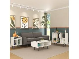 Conjunto Sala Mesa ratona+auxiliares Nogal en Blanco - Mesas de living, Uruguay | Que Sal Muebleria, vista 3