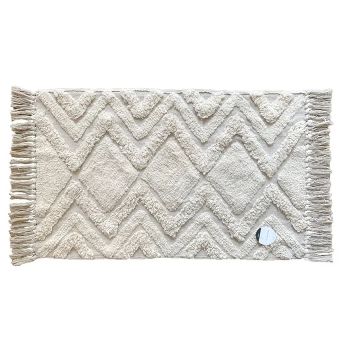ALFOMBRA FLEECE C/FLECOS 50X80CM ZIGZAG en Beige - Alfombras, Uruguay | Decohogar, vista 2