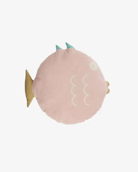 Almohadón en forma de pez Delmare 100% algodón - rosa Ø 45 cm en Multicolor - Textiles, Uruguay | Kavehome