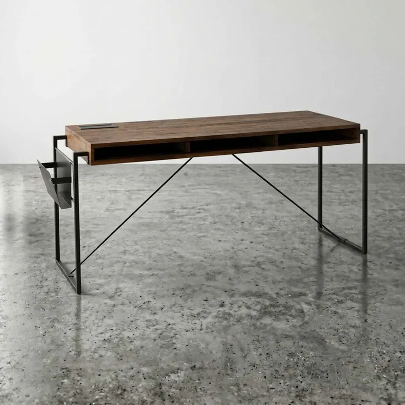 Escritorio Madera-y-metal Marron York en Marrón - Escritorios, Uruguay | Divino