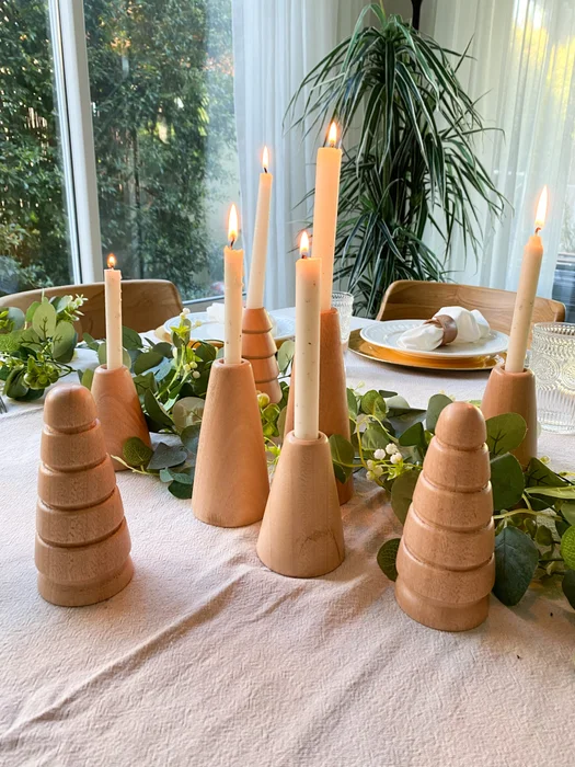 Set candelabros cono x 3 en Madera natural - Velas y Portavelas, Uruguay | Dreams On Time, vista 10