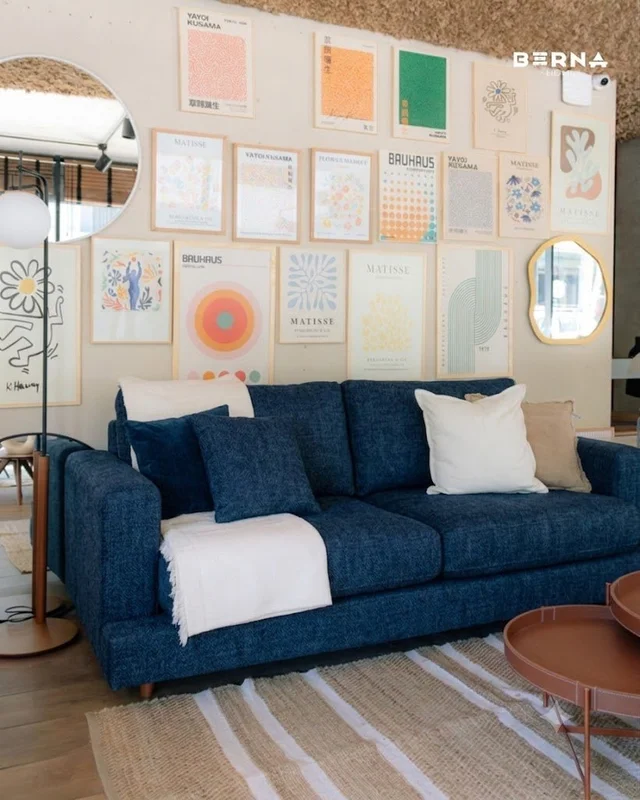 Sofa Dublin 3 Cuerpos (210 cm) EASY CLEAN - Azul en Madera natural - Sillones y sofás, Uruguay | Berna Home, vista 3