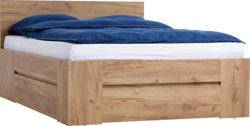 Estructura cama LIMFJORDEN King 180x200 3 cajones roble en Madera natural - Dormitorio, Uruguay | JYSK