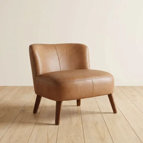 Butaca Cuero-100-natural Marron Vita Camel en Beige - Sillones y sofás, Uruguay | Divino