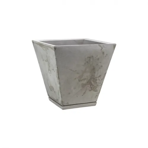 MACETA 29X34CM ZURIQUE MARMORATO BLANCA en Blanco - Macetas, Uruguay | Decohogar