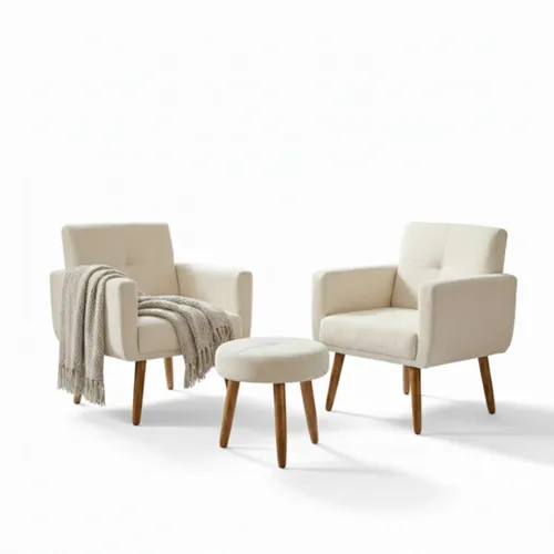 Set butaca Zeus + Puff en Off-white - Butacas, banquetas y puffs, Uruguay | New York Home