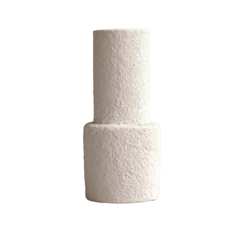 Jarrón Ceramica Natural-beige Ares en Blanco - Jarrones, Uruguay | Divino