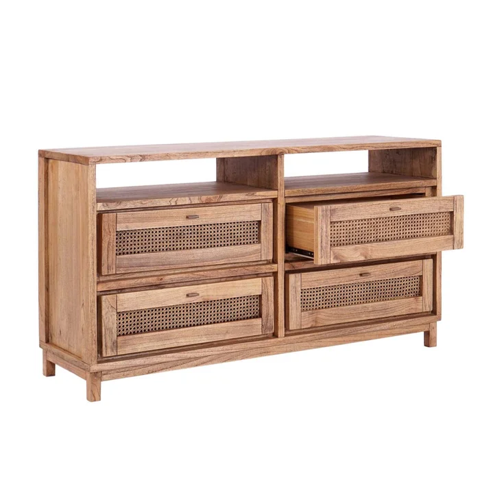 Comoda 4 Cajones Madera Natural-beige Trento en Madera natural - Cómodas, Uruguay | Divino, vista 4