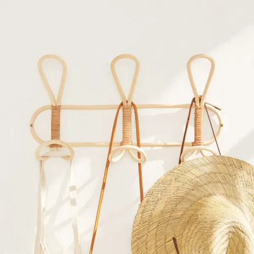 Perchero de Rattan en Madera natural - Muebles, Uruguay | Decoramuss