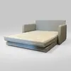 SOFA CAMA 1.46 MTS - PARRILLA EXTENSIBLE TELA GRIS - ALMOHADONES TELA CLARA en Beige claro, Gris - Sillones y sofás, Uruguay | Champagne Home, vista 4 de 5