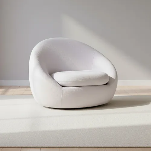 Butaca Giratoria Tela Natural-beige Oslo Beige en Beige - Butacas, banquetas y puffs, Uruguay | Divino
