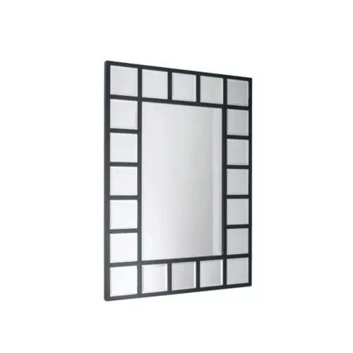 Espejo metal borde cuadriculado - Decoración de pared, Uruguay | Concetto Casa
