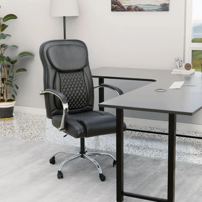 Silla de oficina Stratus 360 Negra en Negro - Sillas de escritorio, Uruguay | La Cueva Muebles, vista 4
