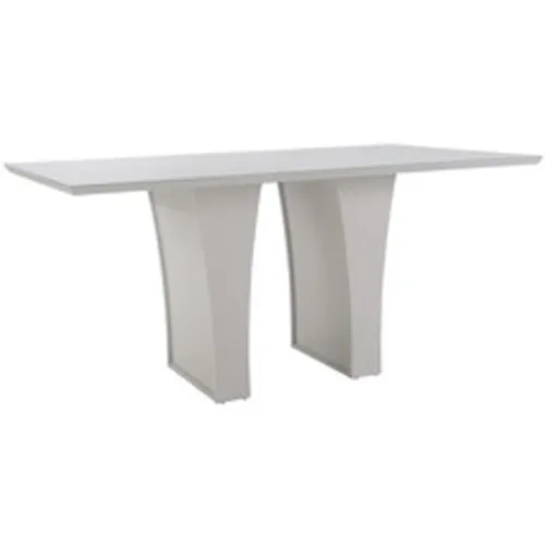MESA COMEDOR - LACA BLANCA - VIDRIO BLANCO en Blanco - Mesas de comedor, Uruguay | Champagne Home