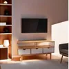 Rack TV 3C Mel/blanco Linea Nordica en Madera Maciza - Muebles para TV, Uruguay | Que Sal Muebleria, vista 2 de 4