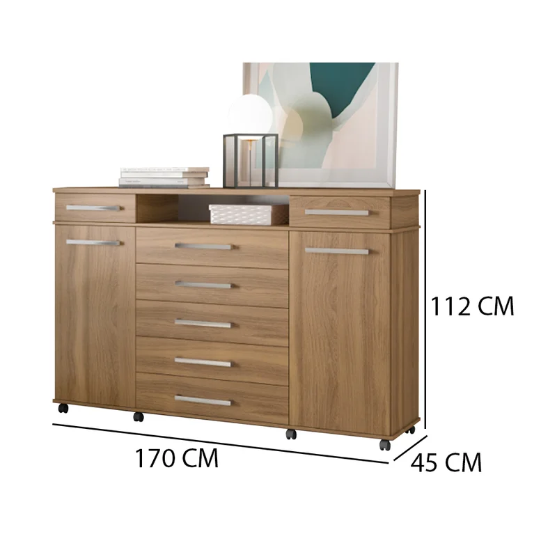 Comodas Cajoneras 7 Cajones 2 Puertas Estante Crema London en VAINILLA - Cómodas, Uruguay | Soy Hogar, vista 4