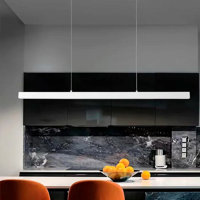 Luminaria Lineal LED 72W Blanco Luz Cálida 240cm en Blanco - Lámparas colgantes, Uruguay | Serlux, vista 3