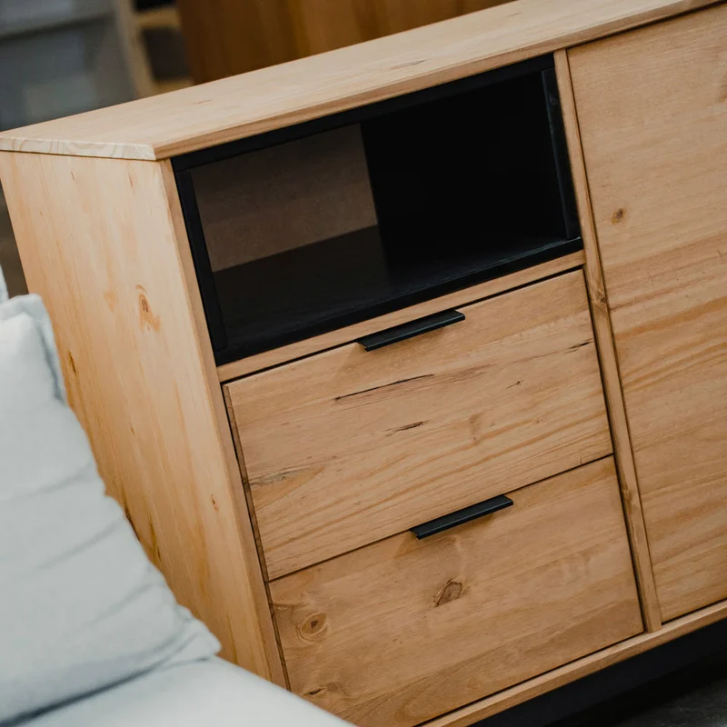 Aparador Bargueño Rack Living Comedor Madera Maciza - Línea Denver en Madera natural - Muebles para TV, Uruguay | Ecowood, vista 8