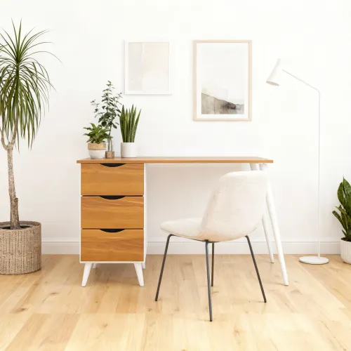 Escritorio Octavio — Urumobil en Madera natural - Escritorios y sillas de escritorio, Uruguay | Urumobil