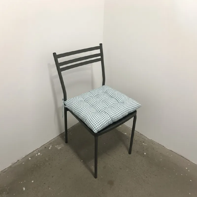 Almohadón para silla cuadros - azul en Gris - Textiles, Uruguay | Buho Store