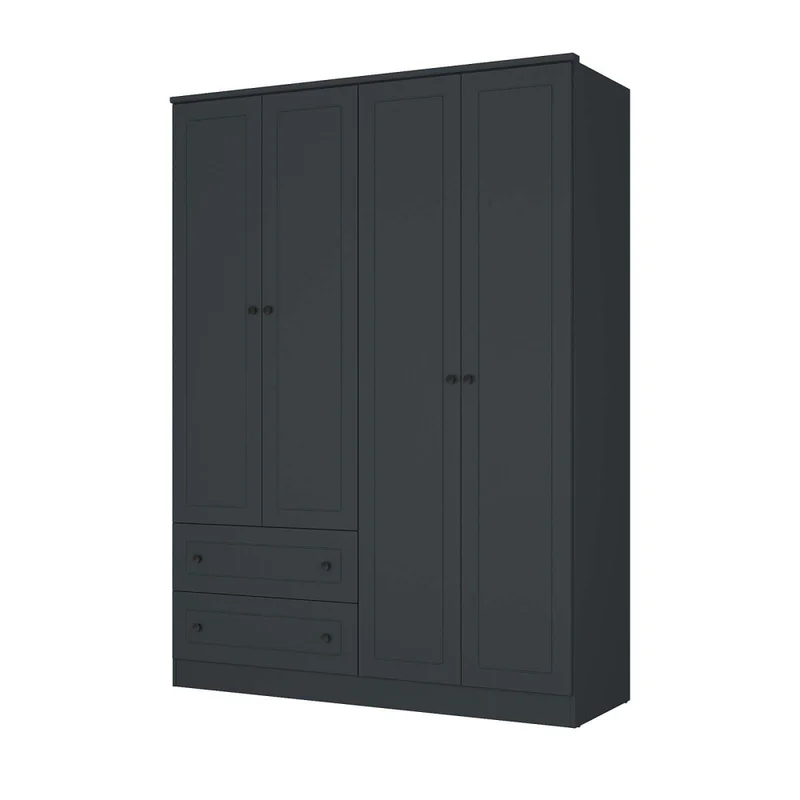 Placard 4 Puertas Mdf Gris Americano Plus en Gris - Roperos y placares, Uruguay | Divino, vista 3