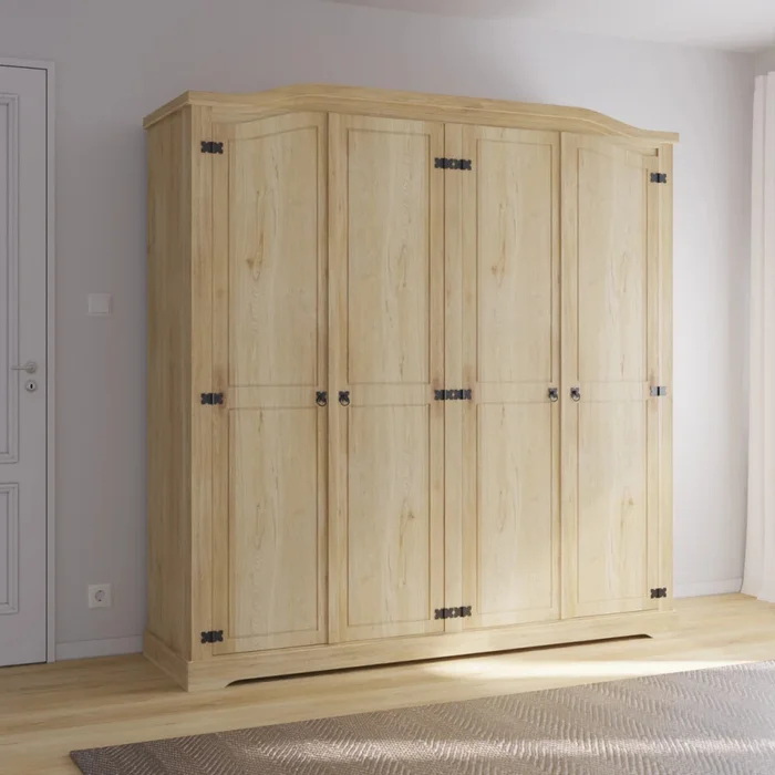 Ropero Curvo 4 Puertas Madera Maciza Línea Monterrey - Natural en Madera natural - Roperos y placares, Uruguay | Ecowood, vista 2