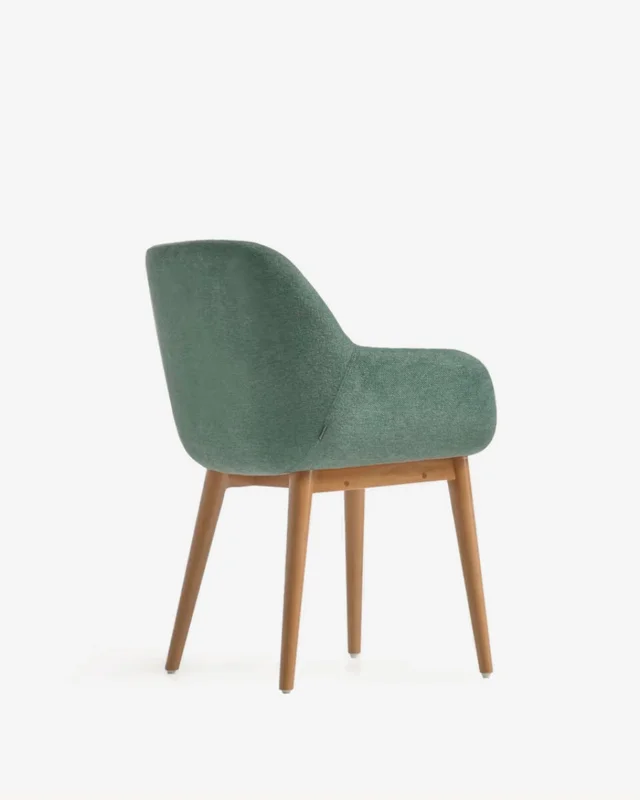 Silla Konna - verde y patas de madera maciza de fresno acabado oscuro en Verde - Sillas, Uruguay | Kavehome, vista 8