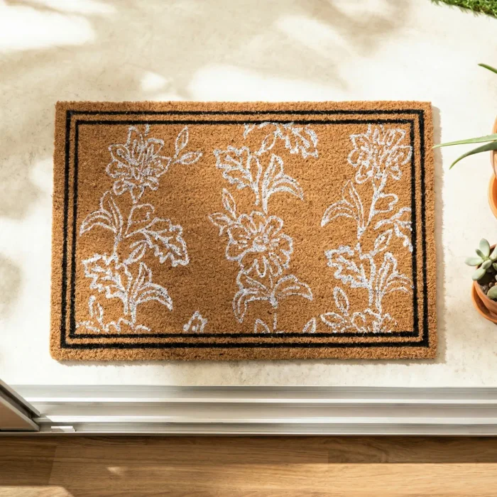 Felpudo Fibras de Coco Flores - Textiles, Uruguay | Arredo