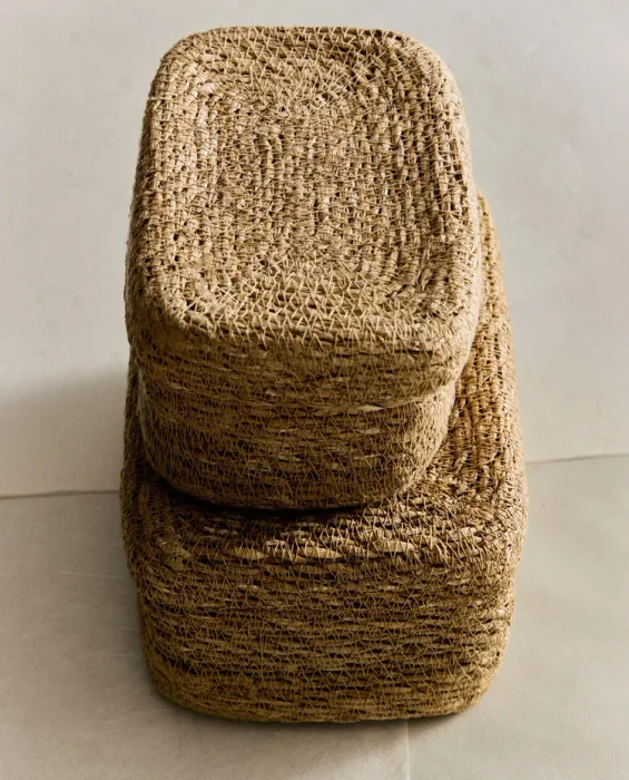CESTA SEAGRASS TAPA en Madera natural - Canastos, Uruguay | Zara Home