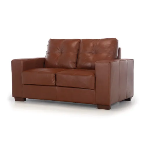 Sofá Fargo - Cuero Básico - 2 cuerpos - 457 (Brandy) en Marrón - Sillones y sofás, Uruguay | NYR