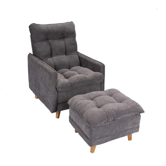 Poltrona reclinable Con Puff - Luxor - Gris en Gris - Sillones y sofás, Uruguay | Ecowood, vista 2