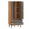 Ropero 2P, 2C y 2 estantes Mel/Gris Linea Nordica en Madera Maciza - Roperos y placares, Uruguay | Que Sal Muebleria, vista 7 de 25